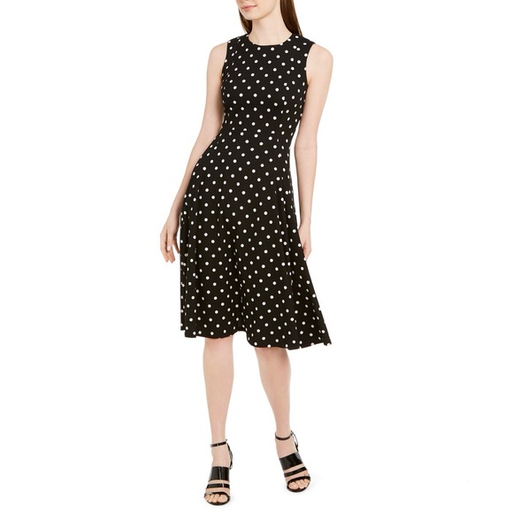 EUC! Calvin Klein Polka-Dot Fit & Flare Dress Worn once!! - Picture 3 of 8